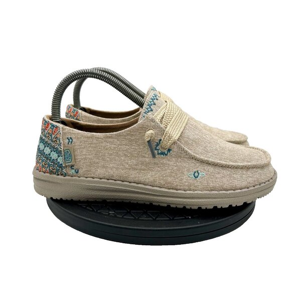 Hey Dude Shoes Wendy Flora Grey Slip On Shoes Western Womens Size 7 - Picture 1 of 9